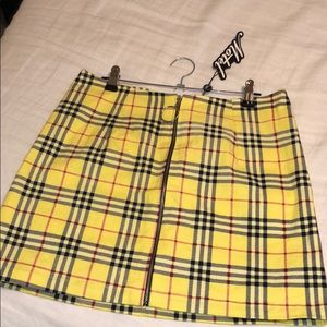 Yellow plaid skirt